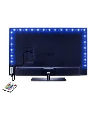 Ema Dükkan Tv Arkası 5V RGB Şerit LED | 3 Çipli Monitör Arkası Kumandalı 5V RGB Şerit LED | Iç Mekan USBli RGB LED Işıldak | 5V RGB LED Şerit Iç Mekan