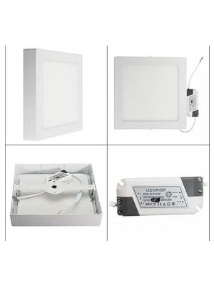 Lux Home Büyük Boy 24W Modern Tavana Sıfır Kare Plafonyer LED Avize Panel Light 6500K Cold White