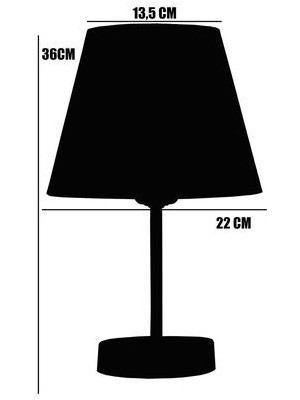 Vivido Abajur Antrasit Modern Ikili Yatak Odası Abajur Beyaz Ayaklı Masa Lambası