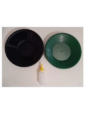 İn Mekanik Gold Gold Pan Altın Eleme Tavası (Siyah Renk Pan - Pan Üstü Elek - Vakum Pompa)