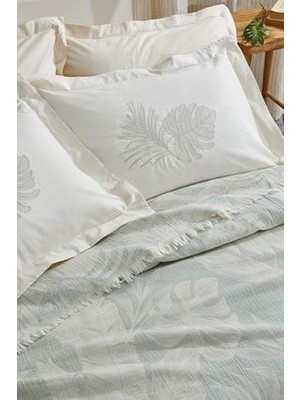 Yataş Bedding Belinda Çift Kişilik Müslin Pike Yatak Örtüsü Takımı - Adaçayı