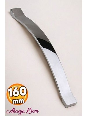 Badem10 Akasya Mutfak Dolap Kapak Kulpu Krom Metal 160 mm Ergonomik Tasarım