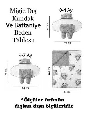 Migie Bebek Dış Kundak Uyku Tulumu Battaniye Kıvırcık Peluş Bej