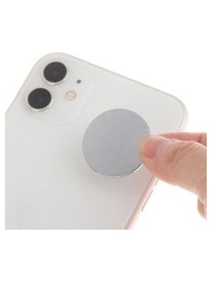 SPELT 3,5 cm Yapışkanlı Mini Plastik Ayna Sticker Cep Telefonu için Gri Renkli Kullanım Kolaylığı