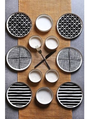 Kitchen Life 12 Parça 6 Kişilik Lüx Kahvaltı Takımı Renkli Desenli Seramik Set