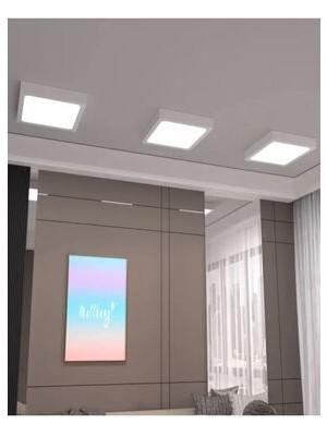 Kare Tavana Sıfır LED Plofenyer Avize Armatür Banyo Tuvalet Balkon LED Glop Armatürü Beyaz Işık