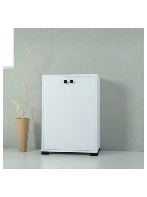 Mobilique Çok Amaçlı Leydi 3 Raflı Beyaz Dolap Montajsız Çok Renkli