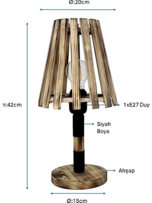 Pulchino Siyah Boyalı Masa Lambası PLC-1220-M-BSY