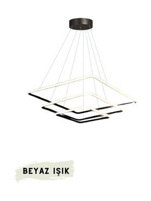 Home Modern Kare Siyah Kasa Beyaz Işık LED Avize Oturma Odası,salon