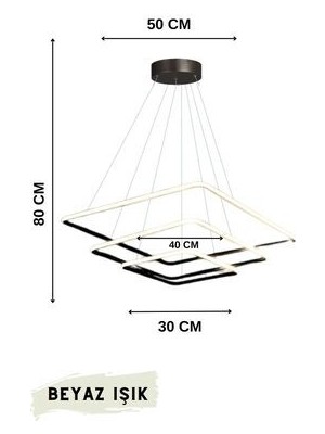 Home Modern Kare Siyah Kasa Beyaz Işık LED Avize Oturma Odası,salon