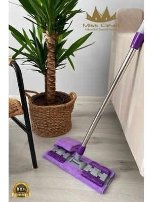 Missclean Mandallı Mikrofiber Yer Yüzey Temizleme Mopu + 1 Adet Yedek Bez
