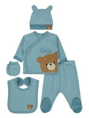 Civil Baby Erkek Bebek 5'li Zıbın Set Takımı Soft Mavi