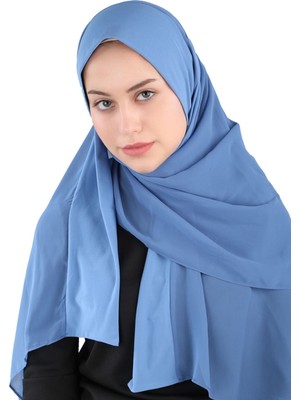 Ecardin Sandy Bant Şifon Şal - St 600 Kot Mavisi