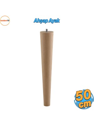 Badem10 Ahşap Mobilya Ayağı 50 cm Sehpa Zigon Orta Masa Puf Tabure Tv Ünitesi Ayakları M8 Civatalı 50 cm