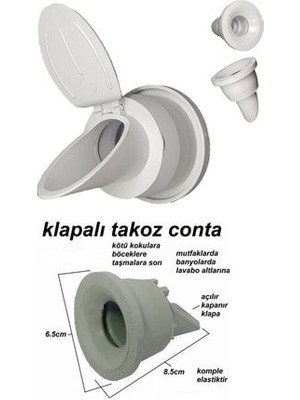 Qniay Lavabo Koku Giderici Çek Valfli Lavabo Gider Adaptör Conta Koku Önleyici Pratik Montaj