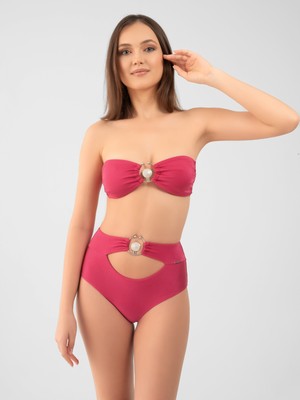 PINKYSWIM Özel Halkalı Straplez Bikini Üstü