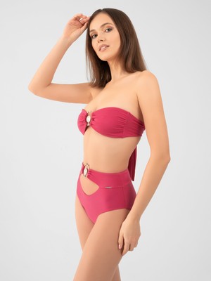 PINKYSWIM Özel Halkalı Straplez Bikini Üstü