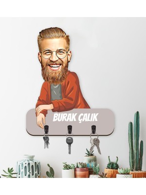 Ejoya Erkeklere Özel Karikatür Fotoğraflı Anahtarlık Askısı 113234