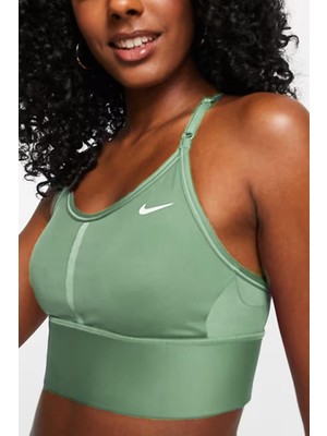 Nike Dri-Fit Indy Light Support Longline Green Bra Sporcu Sütyeni Bra Yeşil