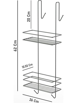 Zabata Askılı Banyo Rafı Duş Şampuanlık Duşakabin Havlu Askısıduvar Düzenleyici Organizer