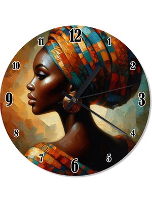 Karizma Tablo Afrika Güzelliği Retro Duvar Saati