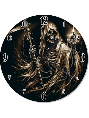Tablomega Karanlık Iskelet Akarlı Duvar Saati