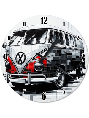 Tablomega Vosvos Minibüs Sessiz Duvar Saati
