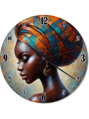 Karizma Tablo Afrika Kraliçesi Retro Duvar Saati