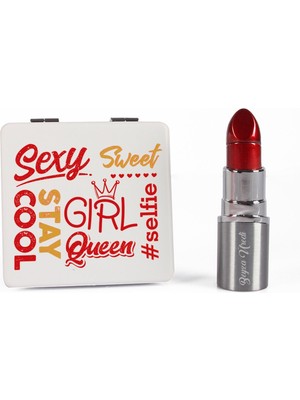 Ejoya Kişiye Özel Ayna & Ruj Çakmak Kozmetik Hediye Seti 87862