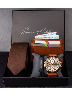 Ejoya Kişiye Özel Bileklik & Saat & Kartlık & Kravat Erkek  108328