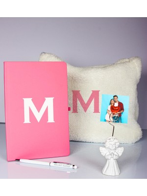 Ejoya Kişiye Özel Defter Kalem Fotoğraflı Melek Notluk ve Peluş Çanta  106916