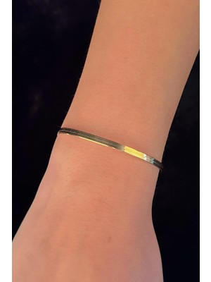 Fiyonk Kuyumculuk 14 Ayar Altın İnce İtalyan Ezme Bileklik 3.05 mm