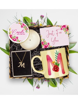 Ejoya Kişiye Özel 14 Ayar Altın Harf Kolye & Kupa & Mum & Mesaj Kartı  113321