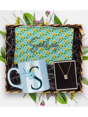 Ejoya Kişiye Özel 14 Ayar Altın Harf Kolye & Kupa Bardak & Makyaj Çantası  113319