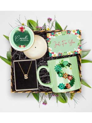 Ejoya Kişiye Özel 14 Ayar Altın Harf Kolye & Kupa & Mum & Mesaj Kartı  113306