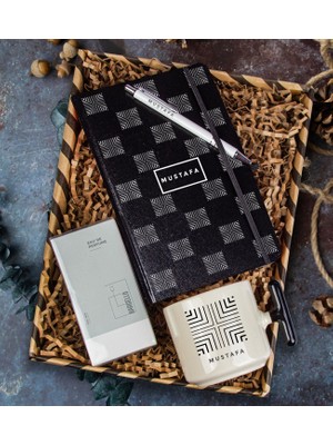 Ejoya Kişiye Özel Defter Kalem & Latte Kupa & Bargello 709 Erkek Parfüm  112635