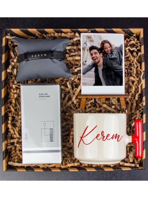 Ejoya Kişiye Özel Fotoğraflık ve Latte Kupa & Bileklik & Bargello 561 Erkek Parfüm  112622