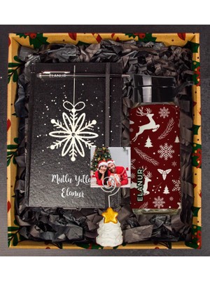 Ejoya Yeni Yıla Özel Defter Kalem Matara ve Fotoğraflı Çam Ağacı Notluk  110656