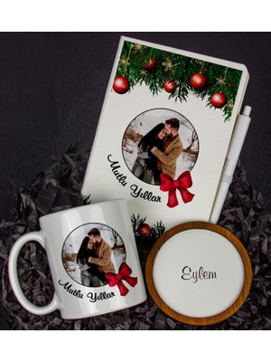 Ejoya Kişiye Özel Fotoğraflı Yeni Yıl Defter Kalem Kupa ve Bardak Altlığı  85338