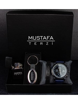 Ejoya Kişiye Özel Kutusunda Zippo Model Çakmak Anahtarlık Bileklik ve Saat Erkek  89754