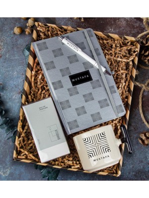 Ejoya Kişiye Özel Defter Kalem & Latte Kupa & Bargello 709 Erkek Parfüm  112633