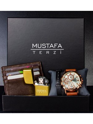 Ejoya Kişiye Özel Kutusunda Kartlık Çakmak Bileklik ve Saat Erkek  89757