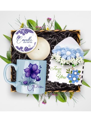 Ejoya Kişiye Özel Çiçek Tasarım Kupa & Mum & Papatya Figür Mektup Aranjmanı  113185