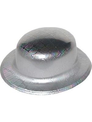 Magicool Gümüş Renk Hologramlı Plastik Yuvarlak Melon 27X24 cm