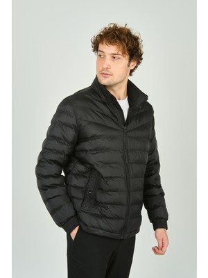 Allegro Erkek Hakim Yaka Fermuar Kapamalı Cep Detaylı Kapitone Şişme Mont 7360 Siyah