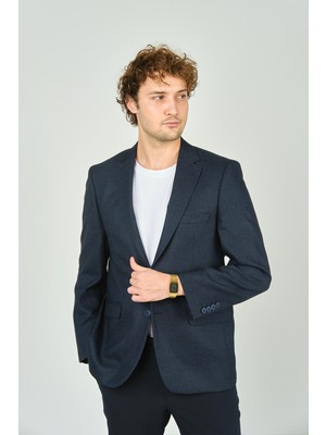 Gio Erkek Klasik Kesim Regular Fit Yün Ceket 2413 Lacivert