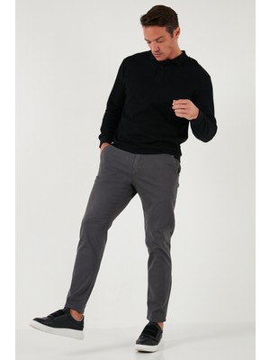 Buratti Streç Pamuklu Slim Fit Normal Bel Boru Paça Pantolon Erkek Pantolon 674003
