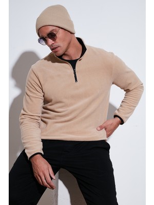 Buratti Slim Fit Yarım Fermuarlı Dik Yaka Polar Erkek Polar 5906003