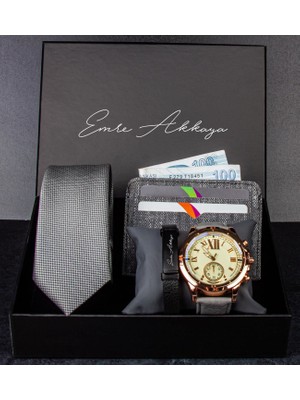 Ejoya Kişiye Özel Bileklik & Saat & Kartlık & Kravat Erkek  108331