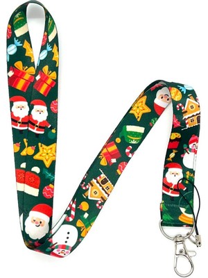 Yılbaşı Noel Baba 1 Temalı Boyun İpi Kart Askısı